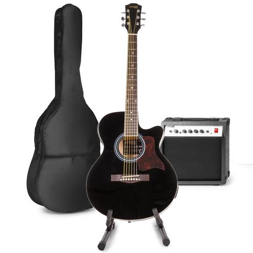 MAX ShowKit elektrisch akoestische gitaarset met gitaarstand, Muziek en Instrumenten, Snaarinstrumenten | Gitaren | Elektrisch