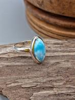 Uniek stuk, ring van 925 zilver met Larimar van topkwaliteit