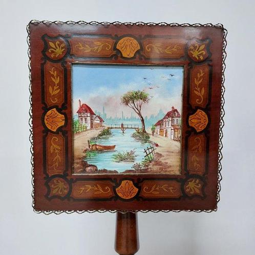 Bijzettafel - Hout - Gepaneeld Meiolica... brons, Antiek en Kunst, Antiek | Overige Antiek