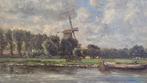 Willem Roelofs (1822-1897 ) - Molen langs de rivier in t, Antiek en Kunst, Kunst | Schilderijen | Klassiek