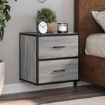 vidaXL Nachtkastjes 2st wandgemonteerd 40x31x39,5cm grijs, Huis en Inrichting, Verzenden, Nieuw, Hout