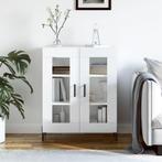 vidaXL Dressoir 69,5x34x90 cm bewerkt hout hoogglans wit, Huis en Inrichting, Kasten | Dressoirs, Verzenden, Nieuw, 50 tot 100 cm