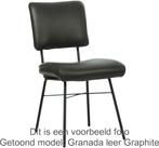 Set van 4 Donkergrijze leren industriële design eetkamerstoe, Huis en Inrichting, Stoelen, Overige kleuren, Nieuw, Ophalen of Verzenden