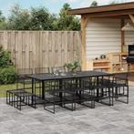 vidaXL 13-delige Tuinset poly rattan zwart, Tuin en Terras, Tuinsets en Loungesets, Verzenden, Nieuw, Rotan, Tuinset