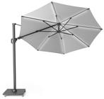 Challenger T2 glow zweefparasol 350 cm rond lichtgrijs, Tuin en Terras, Parasols, Ophalen of Verzenden, Nieuw