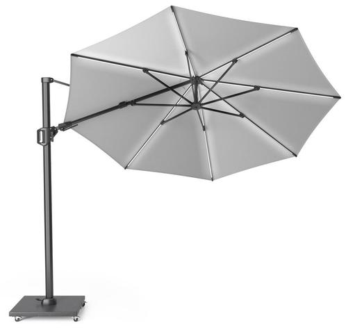 Challenger T2 glow zweefparasol 350 cm rond lichtgrijs, Tuin en Terras, Parasols, Nieuw, Ophalen of Verzenden