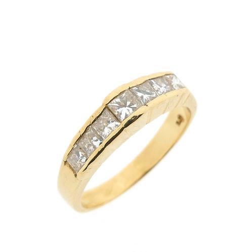 Gouden rijring met diamant | 0,96 ct. (gouden ring), Sieraden, Tassen en Uiterlijk, Ringen, Dame, Met edelsteen, Overige kleuren