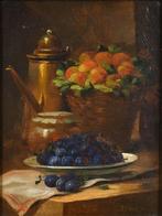 Maria Vos (1824-1906) - Still life with grapes, flower and a