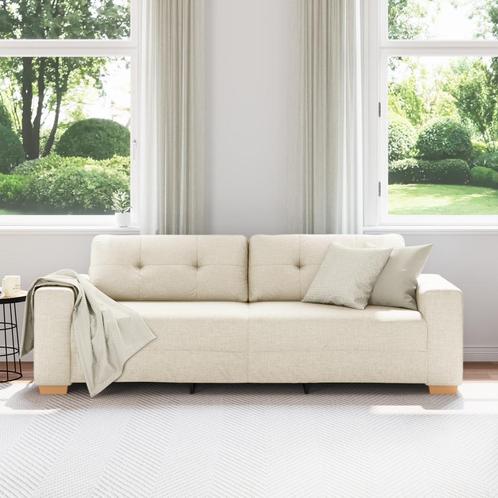 vidaXL Bank 3-zits 180 cm linnen, Huis en Inrichting, Banken | Bankstellen, Nieuw, Minder dan 150 cm, Stof, Driepersoons, Verzenden