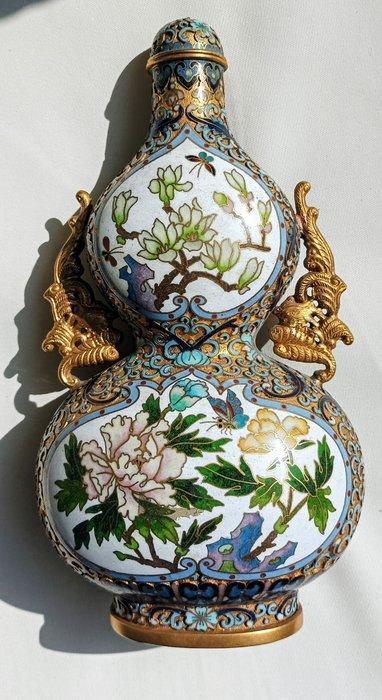 dekselvaas - Emaille, Goud, Koper - China - Dubbele Chinese, Antiek en Kunst, Antiek | Overige Antiek