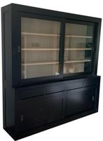 Buffetkast Design zwart met eiken interieur 220cm, Huis en Inrichting, Kasten | Buffetkasten, Ophalen of Verzenden, Nieuw