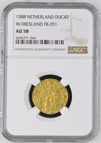 Provincie West Friesland Gouden Dukaat 1588 AU58 NGC, Postzegels en Munten, Munten en Bankbiljetten | Verzamelingen, Verzenden