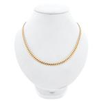 Gouden platte gourmetschakel ketting, Sieraden, Tassen en Uiterlijk, Kettingen, Ophalen of Verzenden, Gebruikt, Overige kleuren