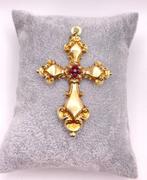 Zonder Minimumprijs - Hanger Goud gevuld - Granaat, Sieraden, Tassen en Uiterlijk, Antieke sieraden