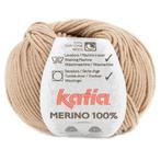 Katia Merino 100% - 82 donkerbeige - Wol Garen, Hobby en Vrije tijd, Breien en Haken, Ophalen of Verzenden, Nieuw