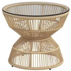 TRUUSK Bijzettafel Rattan Ø60 Cm Salontafel Tuintafel Met Ge, Verzenden, Nieuw