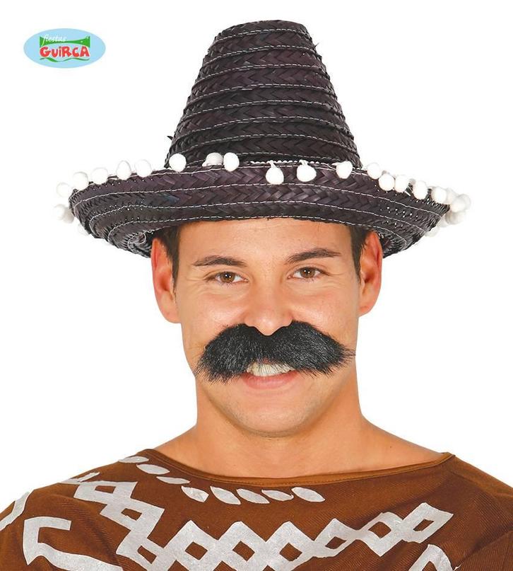 Mexicaanse sombrero zwart 33cm, Hobby en Vrije tijd, Feestartikelen, Nieuw, Ophalen of Verzenden