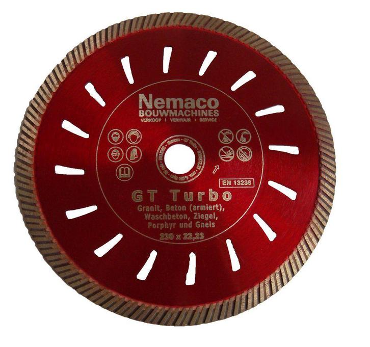 Nemaco Diamantzaagblad GT Turbo 230 X 22,23, Zakelijke goederen, Machines en Bouw | Tuin, Park en Bosbouw, Overige typen, Ophalen of Verzenden