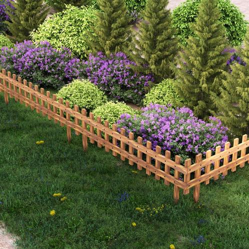 [en.casa] Tuinhek Züschen voortuinhek set van 2 houtkleurig, Tuin en Terras, Bielzen en Borders, Nieuw, Verzenden