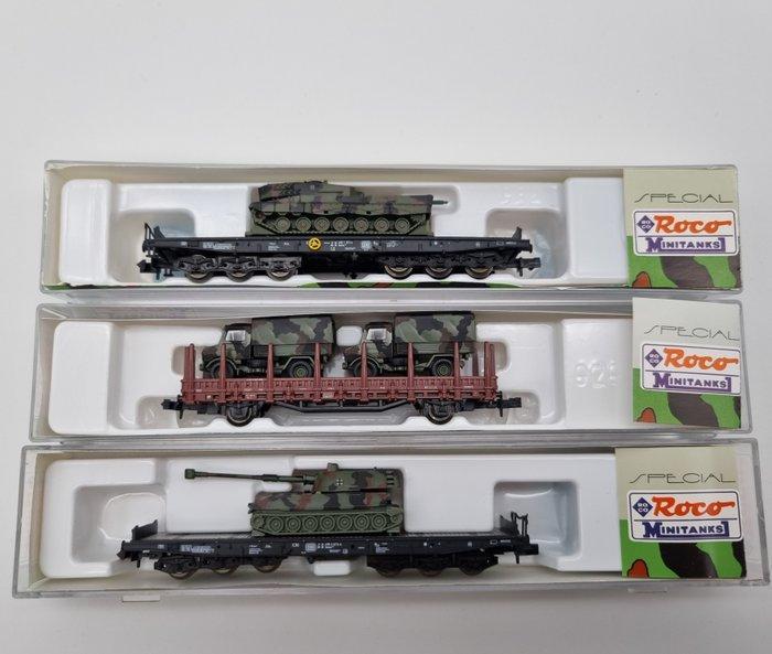 Roco N - Model treinwagon (3) - Minitanks met Leopard II,, Hobby en Vrije tijd, Modeltreinen | N-Spoor