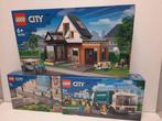 Lego Set - City - Gezinswoning en Elektrische Auto+ Recycle, Nieuw