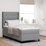 vidaXL Boxspringbed met matras en LED stof lichtgrijs 80x200, Eenpersoons, Verzenden, Nieuw, 80 cm