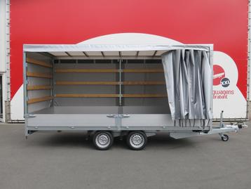 *Easyline plateau aanhangwagens met huif of schuifzeil* beschikbaar voor biedingen