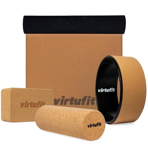 VirtuFit Premium Kurk Yoga Kit - 4-Delig - Ecologisch, Sport en Fitness, Fitnessmaterialen, Verzenden