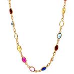 Gouden collier met spinel, saffier, robijn en granaat 18 krt, Ophalen of Verzenden, Nieuw