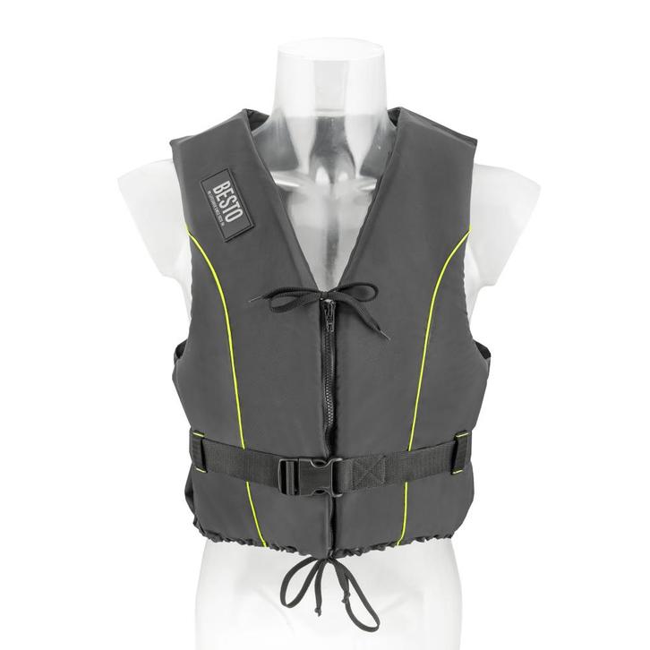 Besto Zwemvest Dinghy Zipper 50N Zwart/Geel Striping, Watersport en Boten, Accessoires en Onderhoud, Nieuw, Ophalen of Verzenden