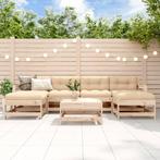 vidaXL 7-delige Loungeset met kussens massief teak, Verzenden, Nieuw, Loungeset, Hout