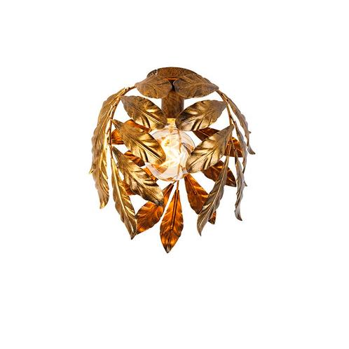 Vintage plafondlamp antiek goud 30 cm - Linden, Huis en Inrichting, Lampen | Plafondlampen, Nieuw, Overige materialen