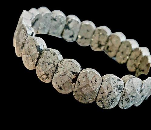 Pyrietarmband met magnetische insluitsels. Onbehandelde, Verzamelen, Mineralen en Fossielen