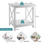Bijzettafel 2-Tier Moderne Salontafel Vloer Salontafel met X