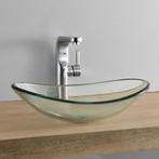Wastafel wasbak waskom glas 47x30,5x13 cm transparant, Doe-het-zelf en Verbouw, Sanitair, Verzenden, Nieuw