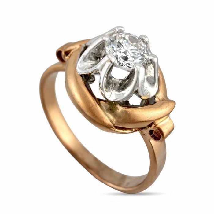 Ring - 14 karaat Exclusieve Sovjetperiode 14K roségoud 0,20, Sieraden, Tassen en Uiterlijk, Ringen