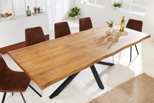 Design eettafel GALAXIE 200cm naturel eiken massief houten, Huis en Inrichting, Tafels | Eettafels, Ophalen of Verzenden