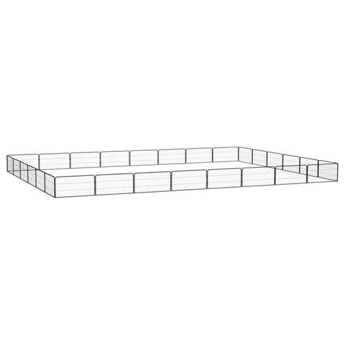 vidaXL Hondenkennel 28 panelen 100x50 cm gepoedercoat staal, Dieren en Toebehoren, Honden-accessoires, Nieuw, Verzenden