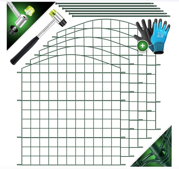 KESSER® Vijverhek tuinhek steekhek complete set metaal 5x bo, Tuin en Terras, Tuinmeubel-accessoires, Nieuw, Verzenden