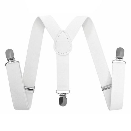 Fako Fashion® - Kinder Bretels - Effen - 65cm - Wit, Kinderen en Baby's, Kinderkleding | Overige, Verzenden