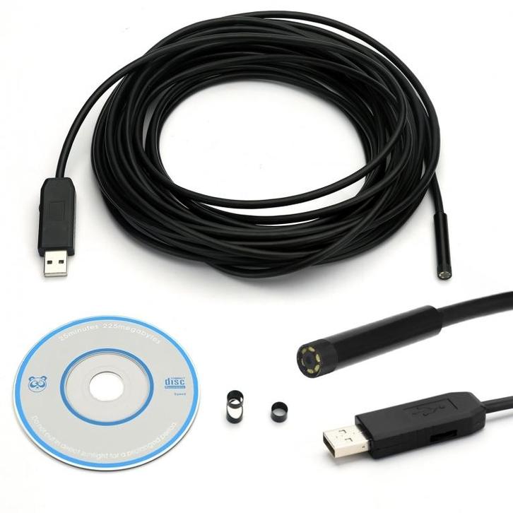 10 meter USB endoscoop Ø 7 mm met LED, Doe-het-zelf en Verbouw, Meetapparatuur, Nieuw, Ophalen of Verzenden