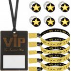 Vip polsbandje goud glitter met zwart, Hobby en Vrije tijd, Feestartikelen, Verzenden, Nieuw, Overige typen, Geboorte of Huwelijk