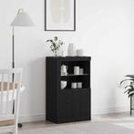 vidaXL Bijzetkast Zwart eiken 60.5 x 37 x 100 cm Bewerkt, Huis en Inrichting, Kasten | Overige, Verzenden, Nieuw
