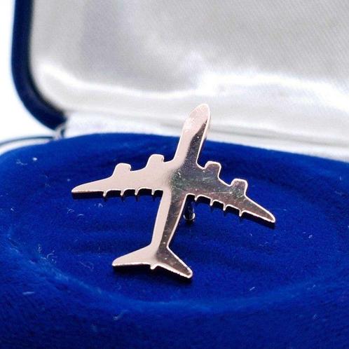 18 karaat - Roségoud - Broche - Luchtvaart, Boeing vliegtuig, Antiek en Kunst, Antiek | Wandborden en Tegels