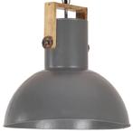 Hanglamp industrieel rond 25 W E27 52 cm mangohout grijs, Verzenden