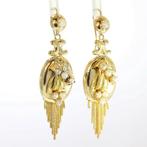Oorbellen - 18 karaat Geel goud - Parel - Antieke Vintage, Sieraden, Tassen en Uiterlijk, Oorbellen, Nieuw