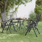 vidaXL Tuinstoelen inklapbaar 4 st metaalgaas, Tuin en Terras, Tuinstoelen, Verzenden, Nieuw, Metaal