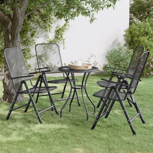 vidaXL Tuinstoelen inklapbaar 4 st metaalgaas, Tuin en Terras, Tuinstoelen, Nieuw, Metaal, Verzenden