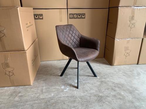 Veiling - Armstoel Paggy (set van 4) Stof - Bruin - Brown, Huis en Inrichting, Stoelen