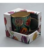 Beker - Mok pretty tulips groen/goud incl luxe kadoverpakkin, Ophalen of Verzenden, Nieuw